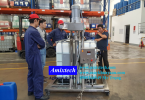 Máy khuấy hóa chất thùng ibc 1000 lít